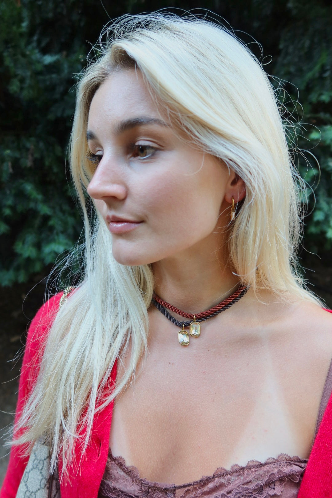 Huggie Charm Earrings - Edith Clear Gold