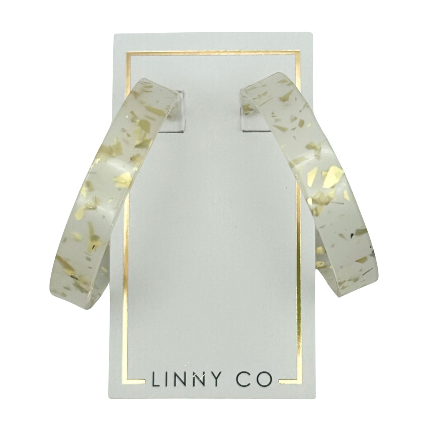 Ashley - Medium Hoop - Gold Confetti - Earrings