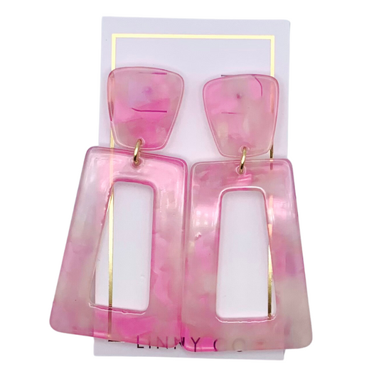 Kennedy Statement Earrings - Rose Water