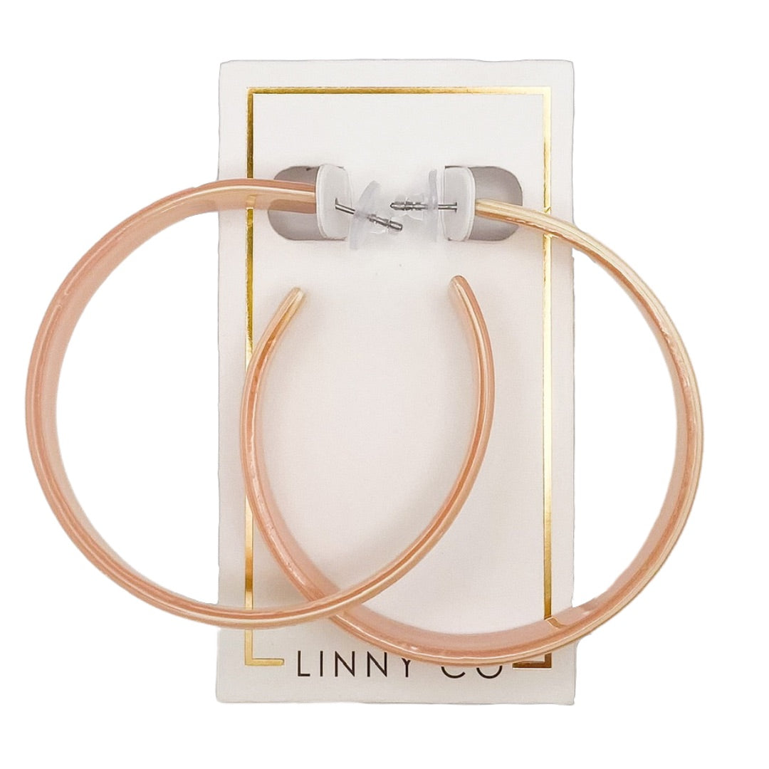 Ashley - Mega Hoop - Blush Satin - Earrings