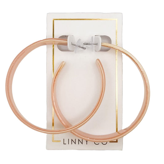 Ashley - Mega Hoop - Blush Satin - Earrings
