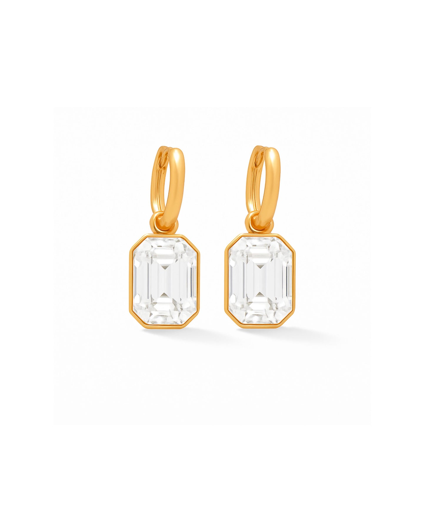 Huggie Charm Earrings - Diana Clear