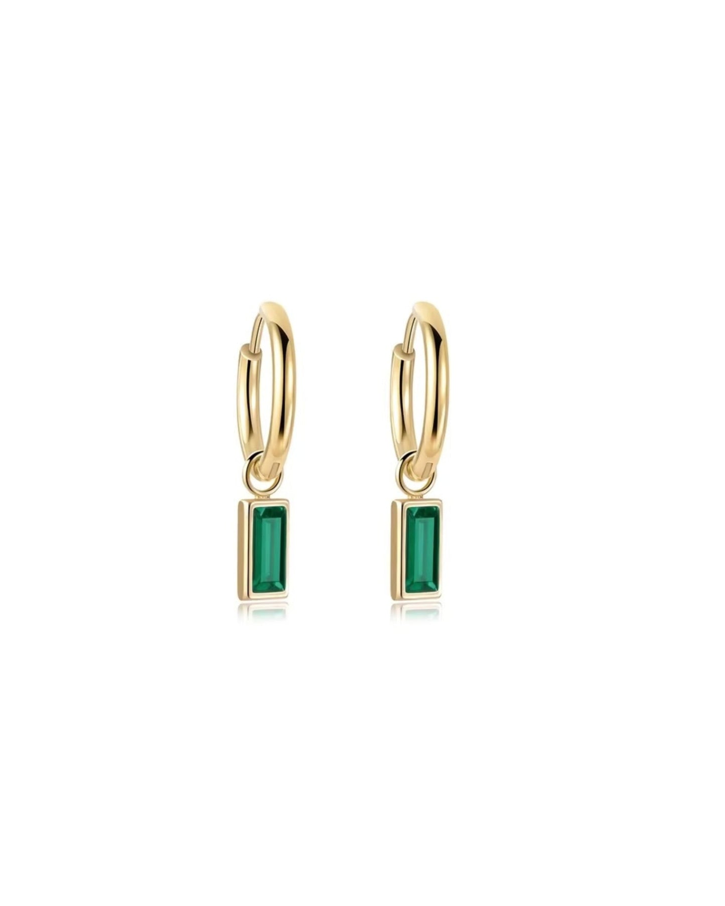Huggie Charm Earrings - Edith Green Gold