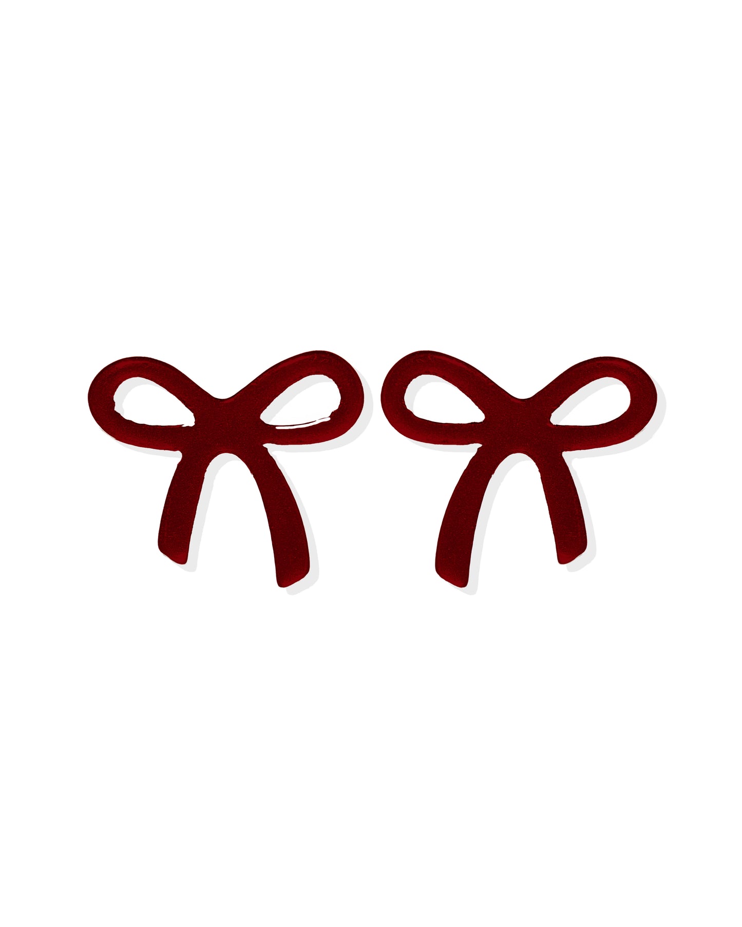 Kylie Bow Earrings - Maroon