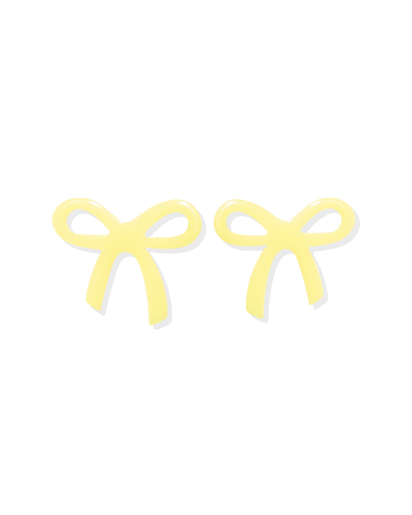 Kylie Bow Earrings - Butter Yellow