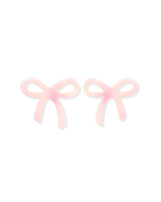 Kylie Bow Earrings - Pink Tie Dye