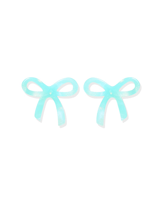 Kylie Bow Earrings - Dahlia Blue