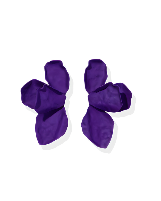 Eden Statement Earrings - Purple