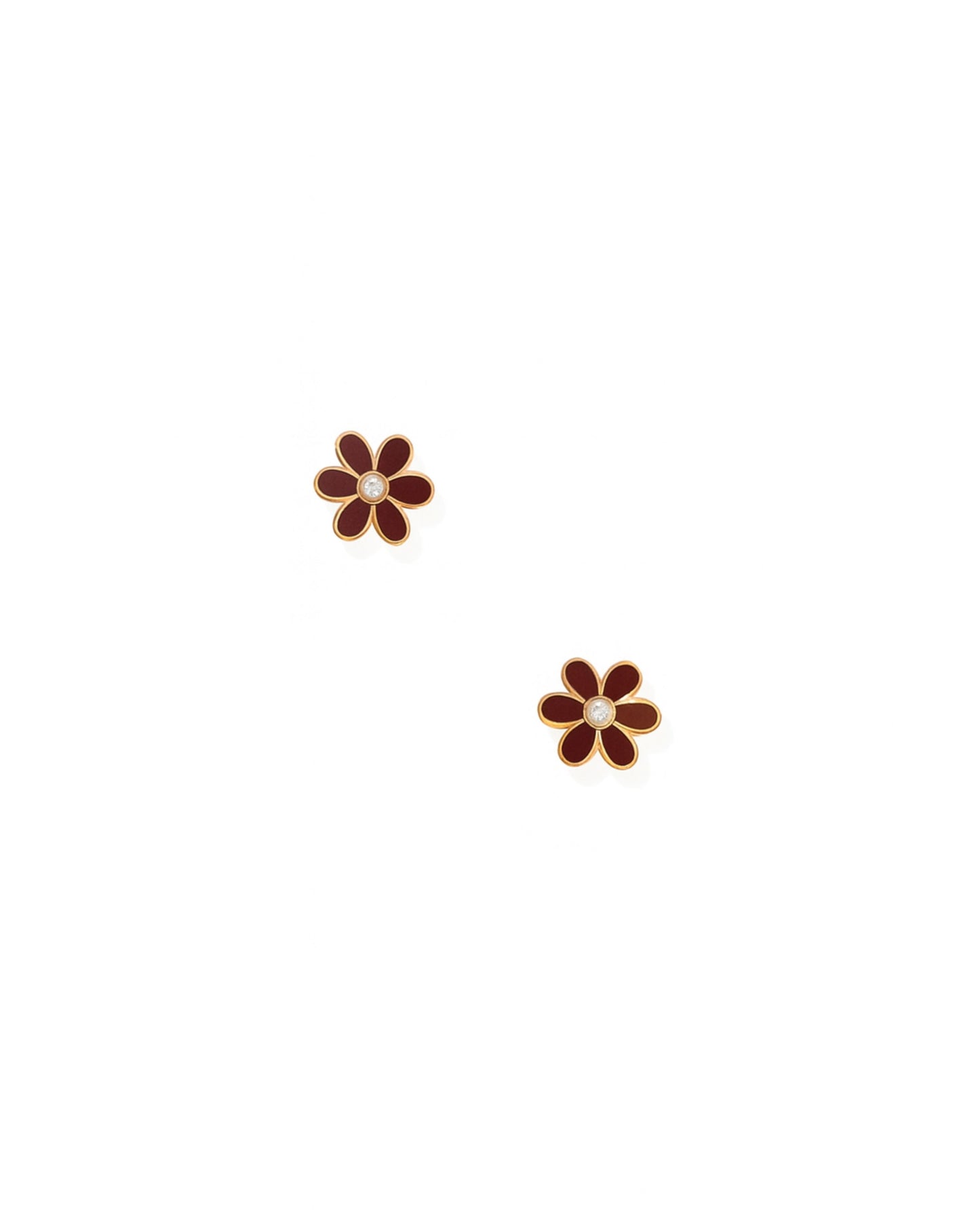 Screwback Stud Earrings - Alli Maroon