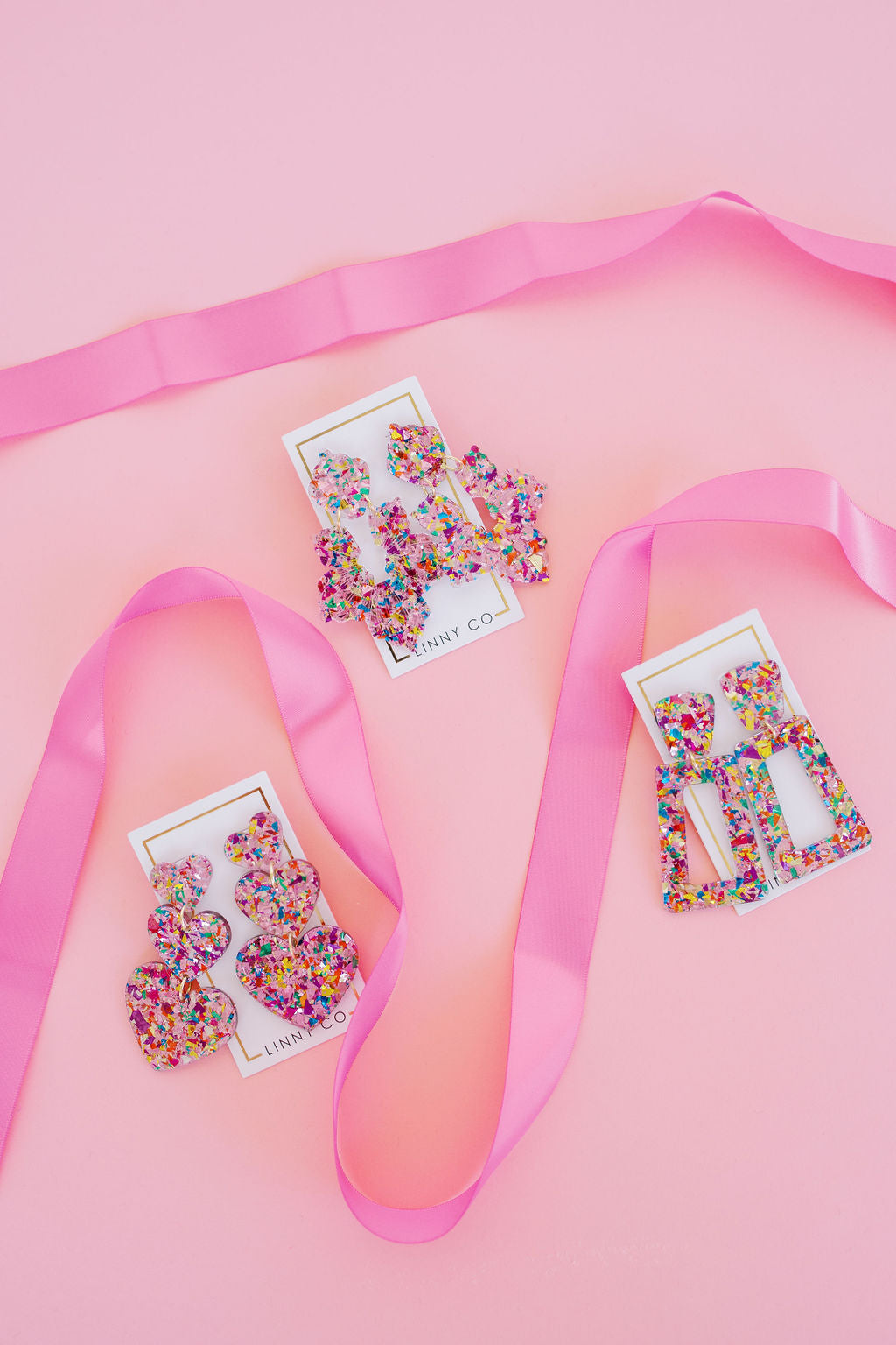 Michelle Statement Earrings - Pink Birthday Confetti