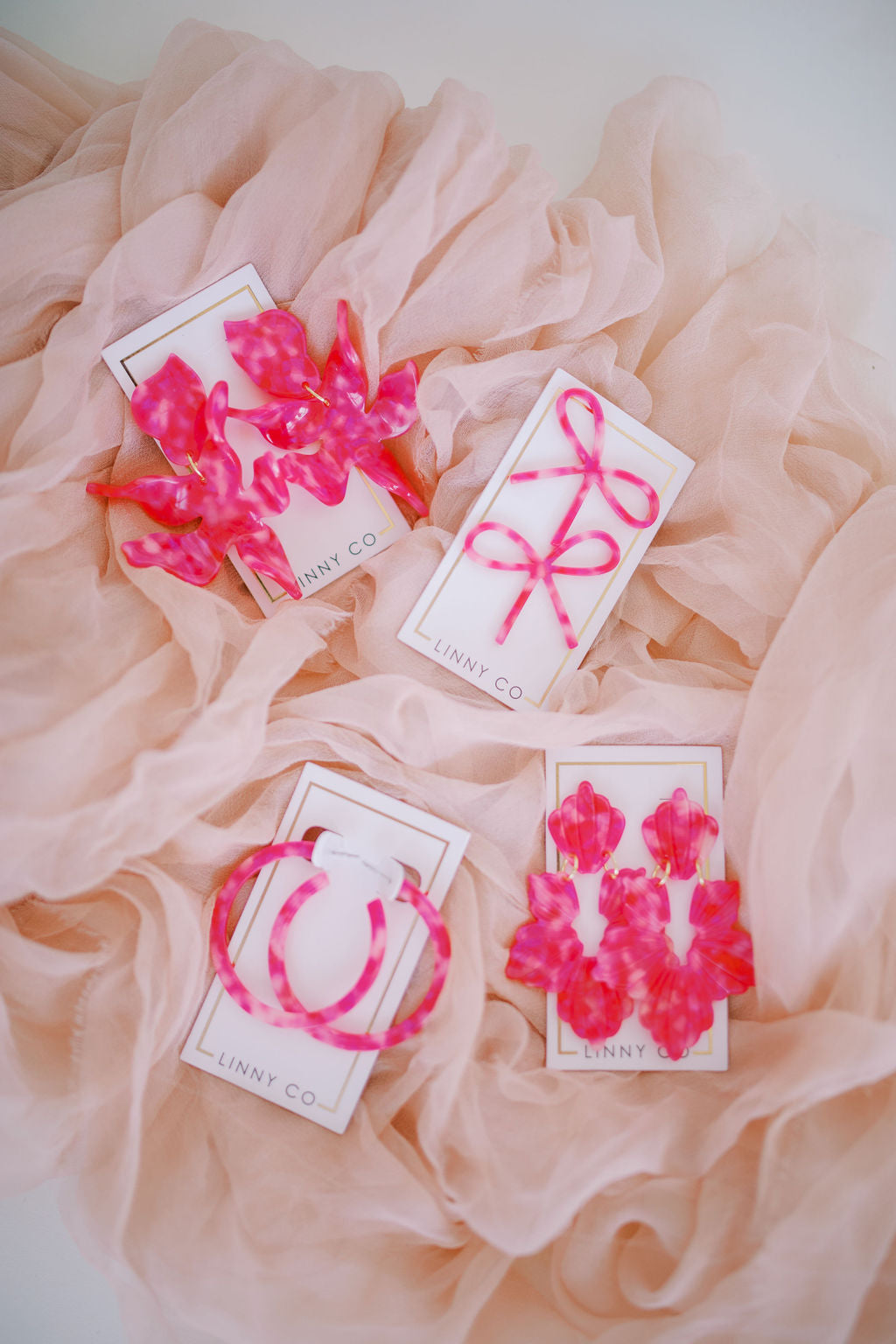 Holly Medium Hoop Earrings - Pink Party Punch