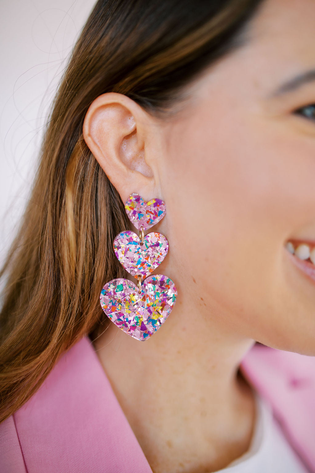 Penny - Pink Birthday Confetti - Earrings