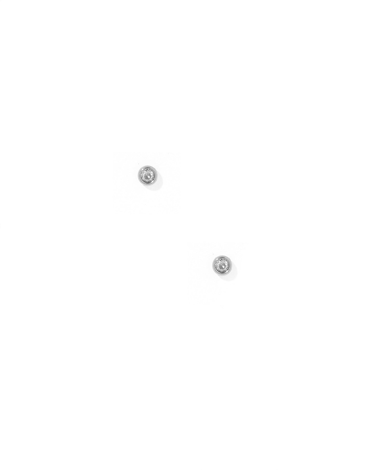 Screwback Stud Earrings - Cooper Clear Silver