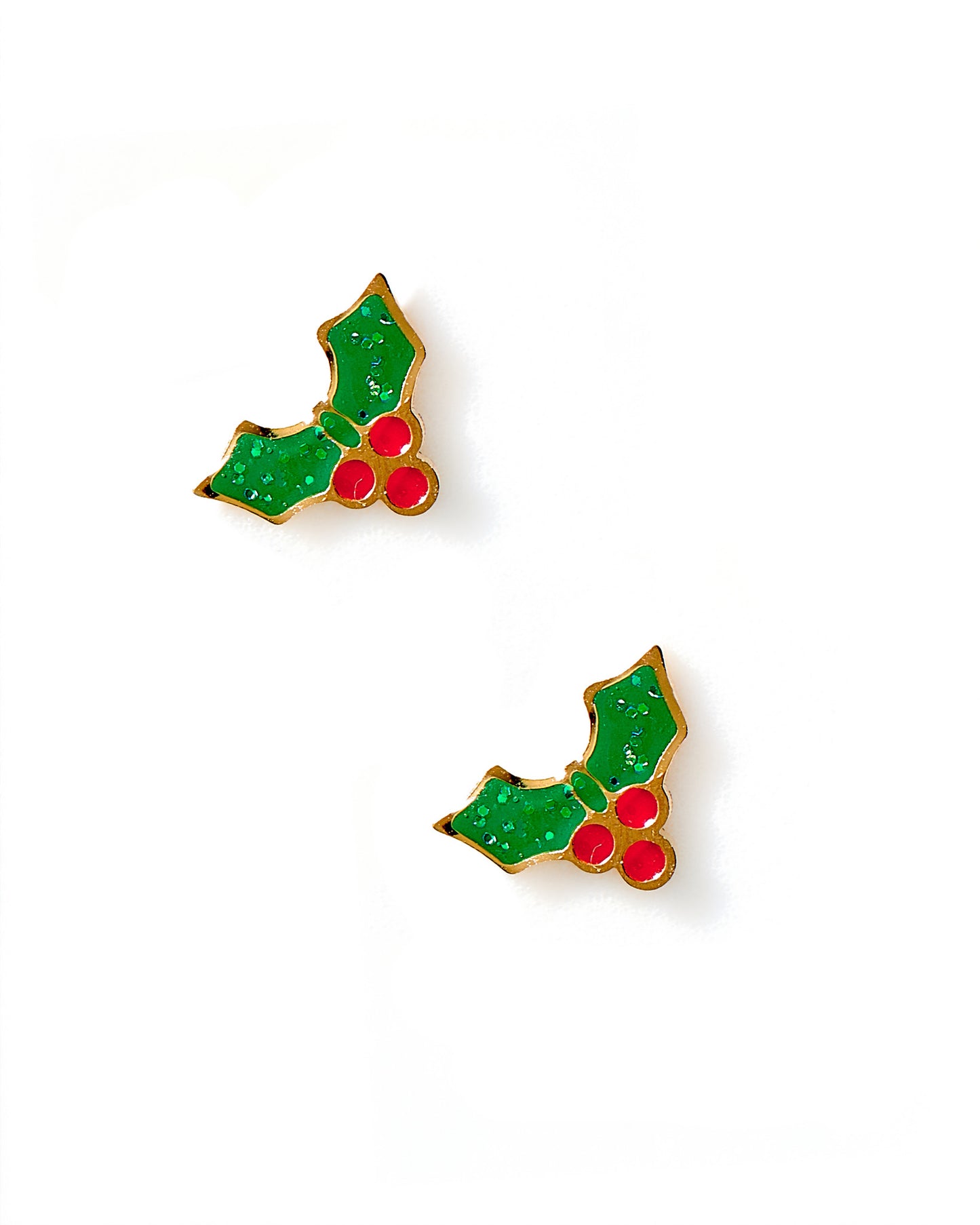 Screwback Stud Earrings - Holly Berry