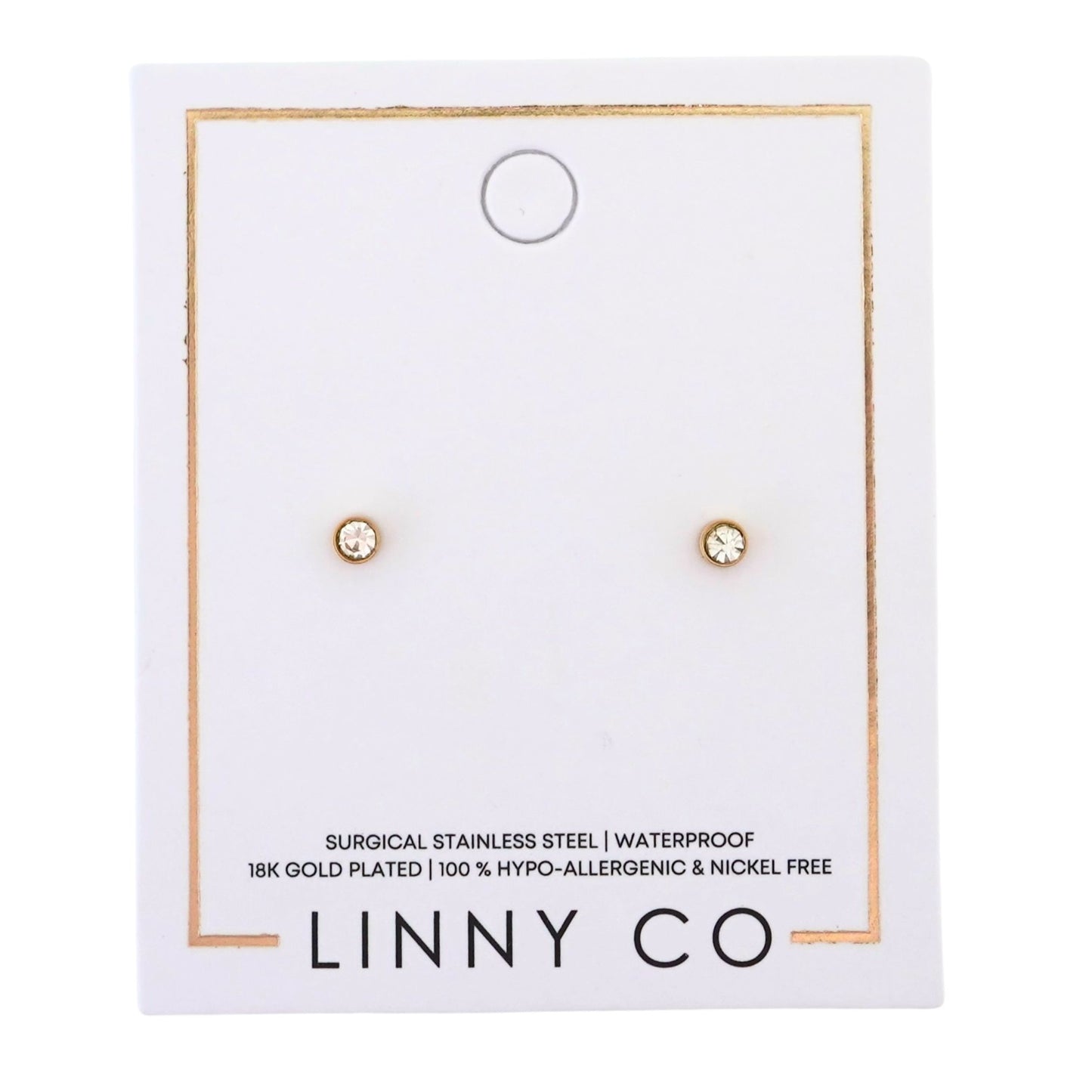 Screwback Stud Earrings - Juliet Clear 3mm