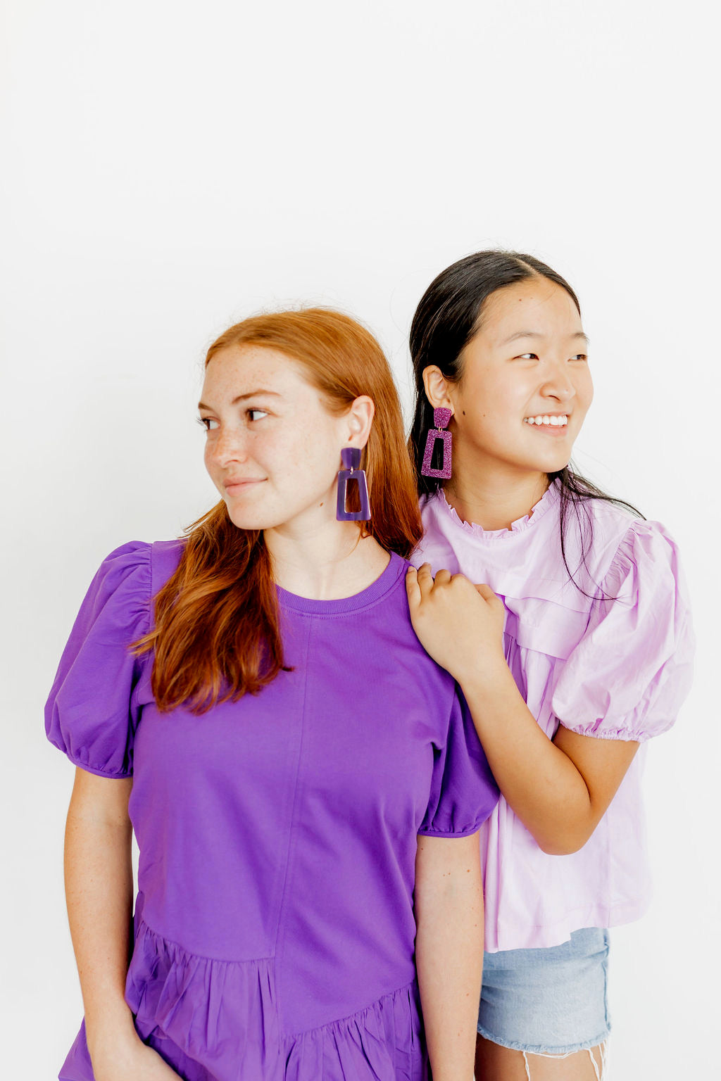 Kennedy Statement Earrings - Purple Amethyst