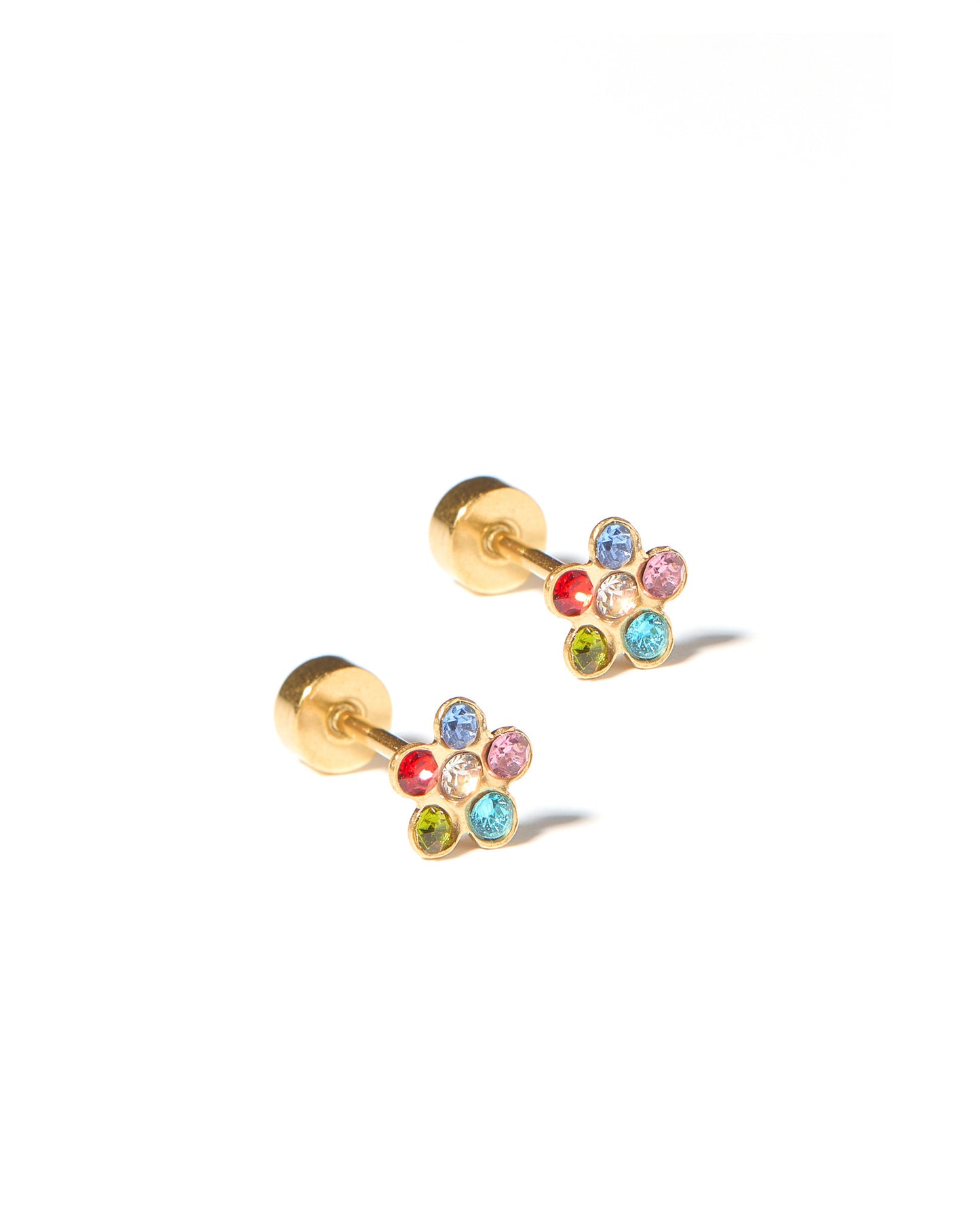 Screwback Stud Earrings - Lyla Flower Multi