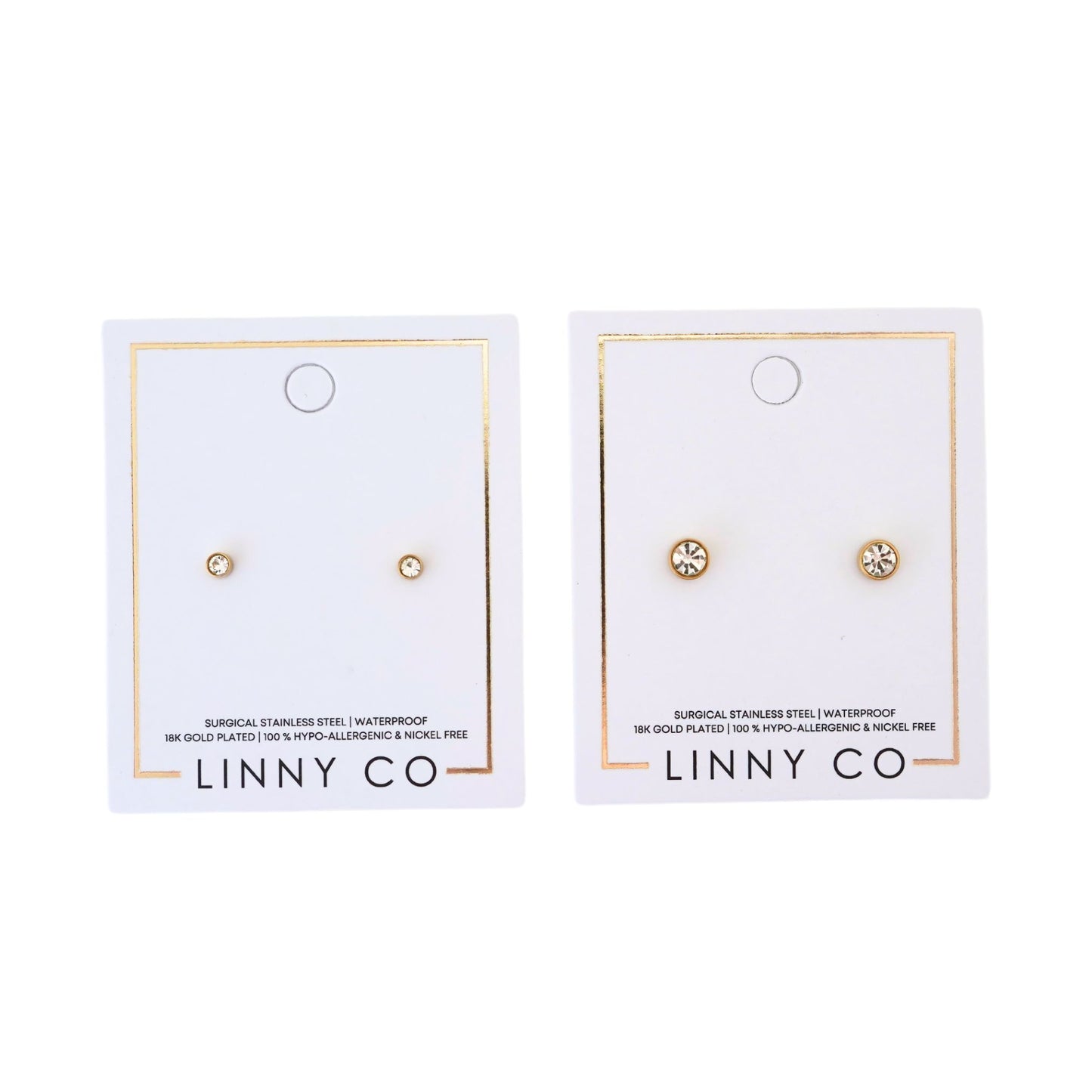 Screwback Stud Earrings - Juliet Clear 3mm