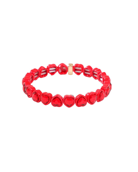 Bracelet - Candy Gem Heart Red
