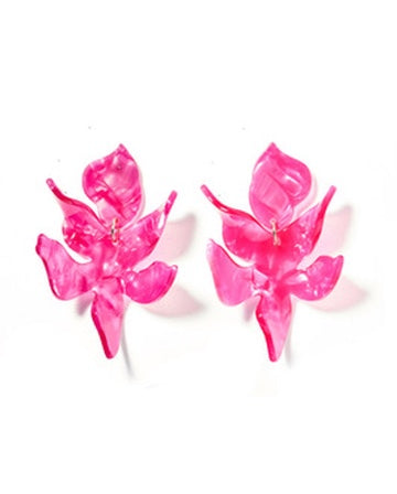 Flora Statement Earrings - Pearlized Pink