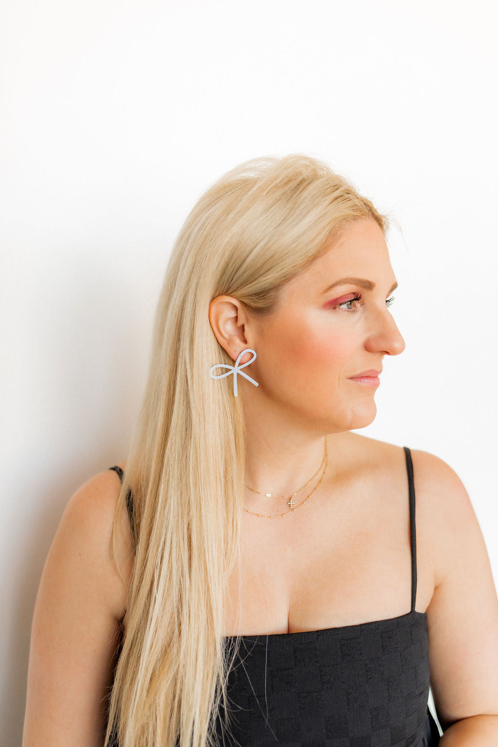 Lola Bow Earrings - Baby Blue