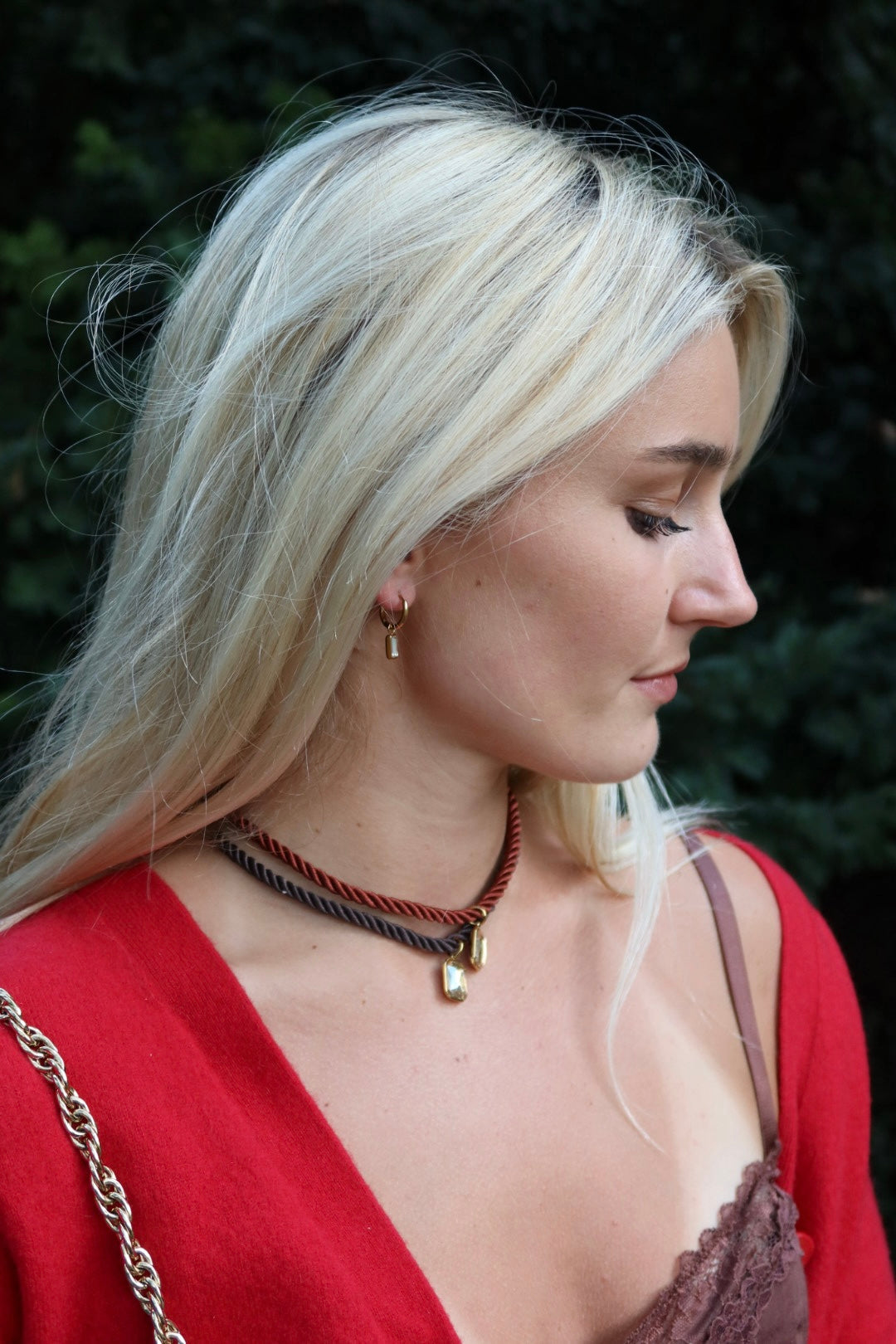 Huggie Charm Earrings - Edith Clear Gold
