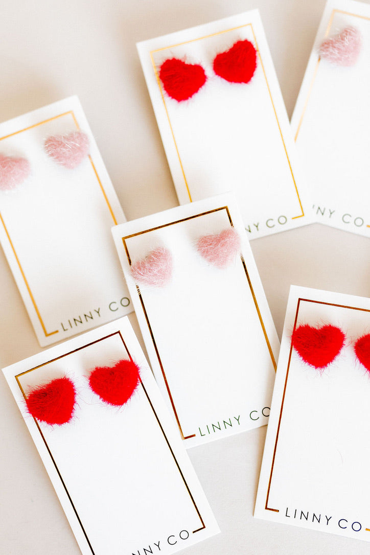 Amor Heart Earrings - Pink