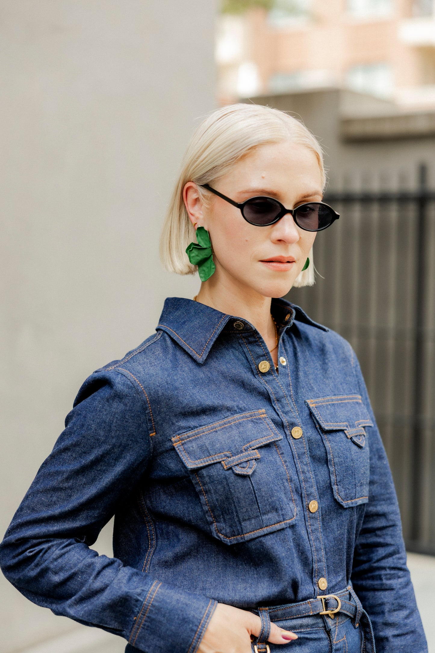 Eden Statement Earrings - Green
