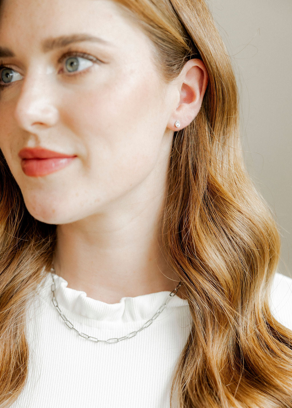 Screwback Stud Earrings - Paloma Pear Silver