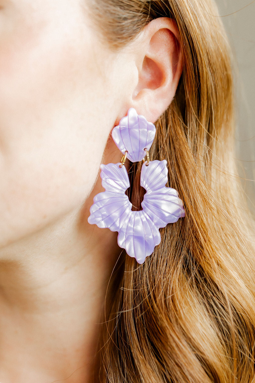 Michelle Statement Earrings - Pearlized Purple