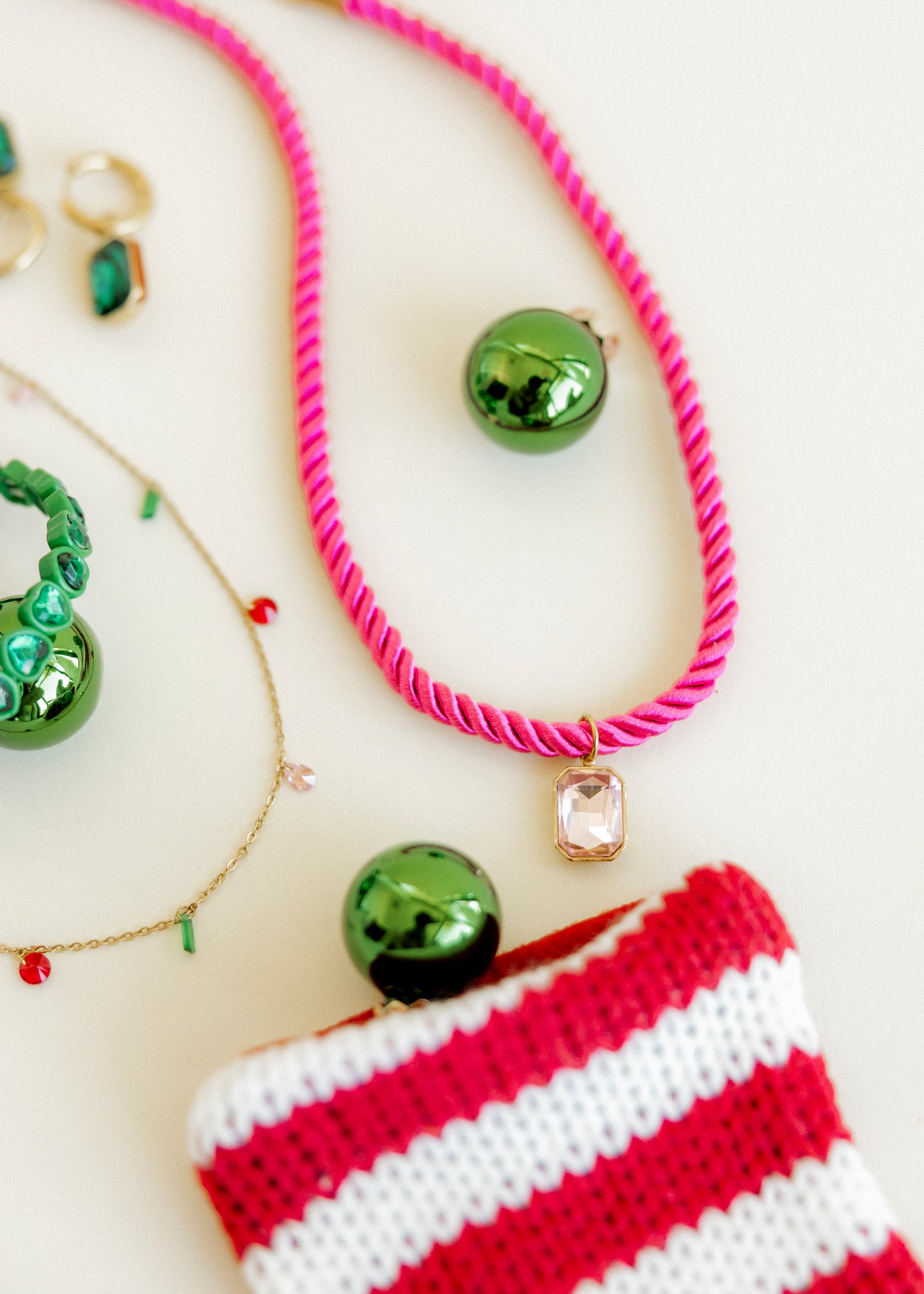 Necklace - Tailyn Rope Hot Pink