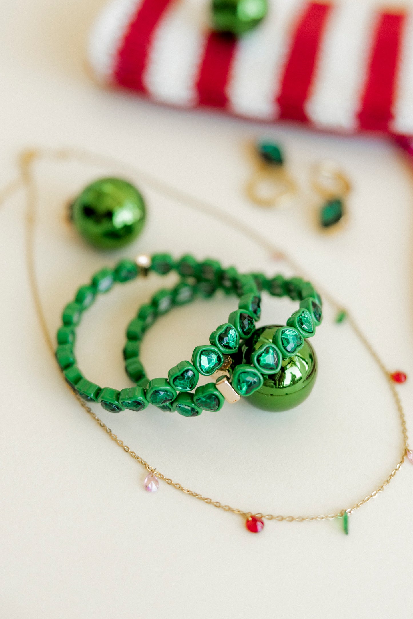 Bracelet - Candy Gem Heart Green