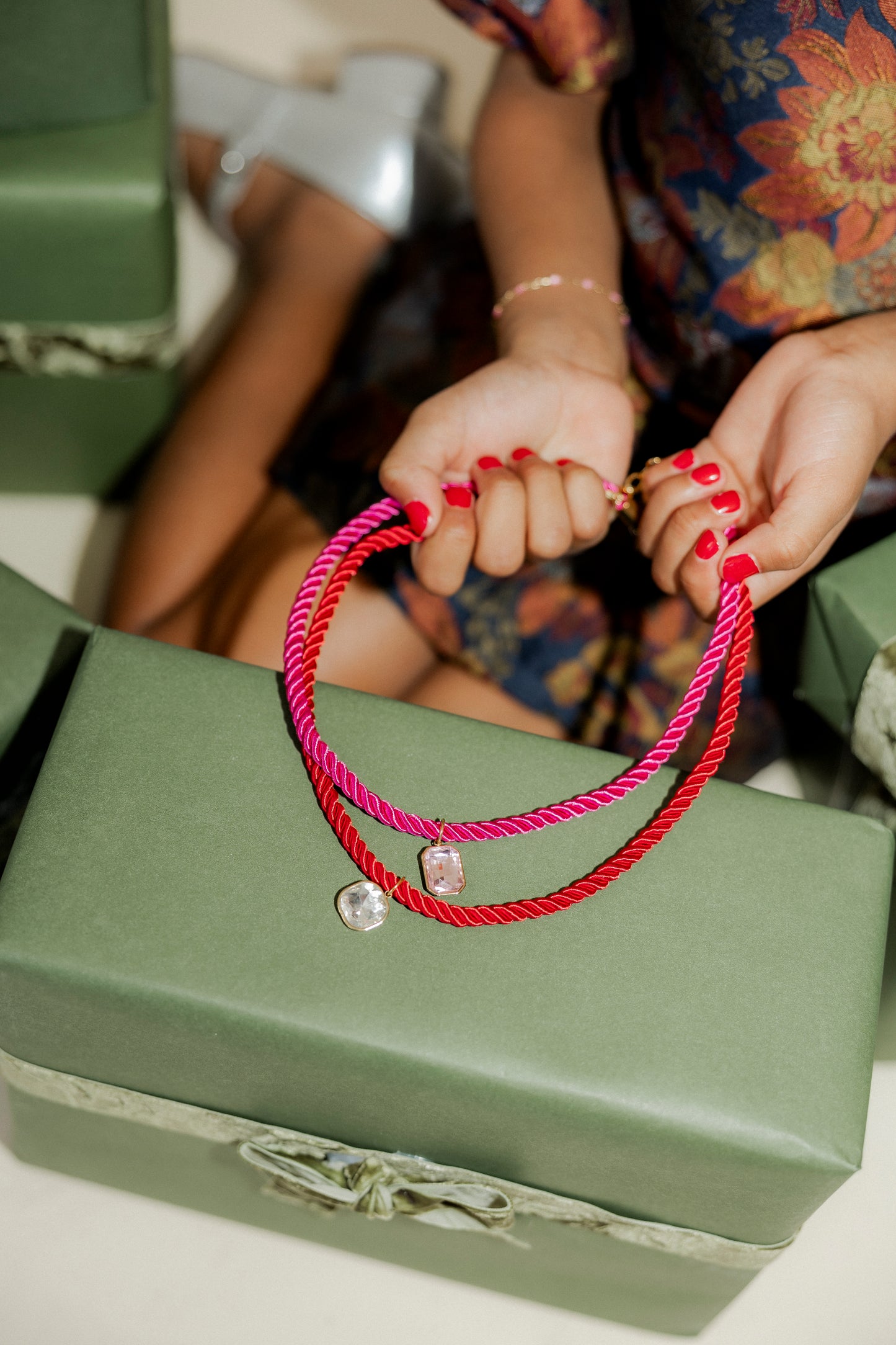 Necklace - Tailyn Rope Hot Pink