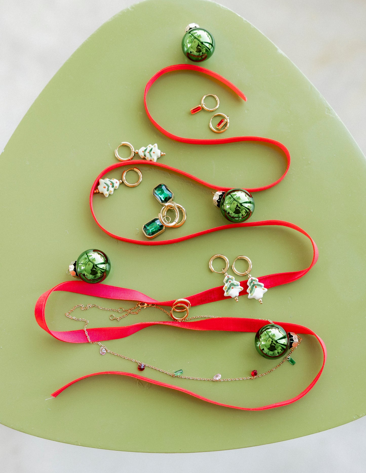 Huggie Charm Earrings - Diana Green