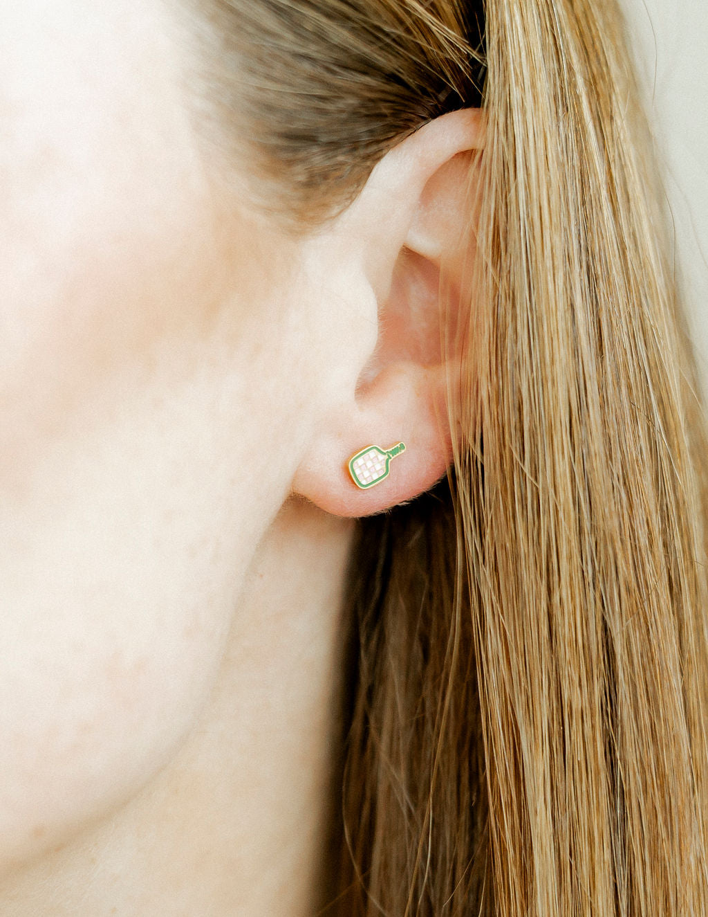 Screwback Stud Earrings - Pickleball