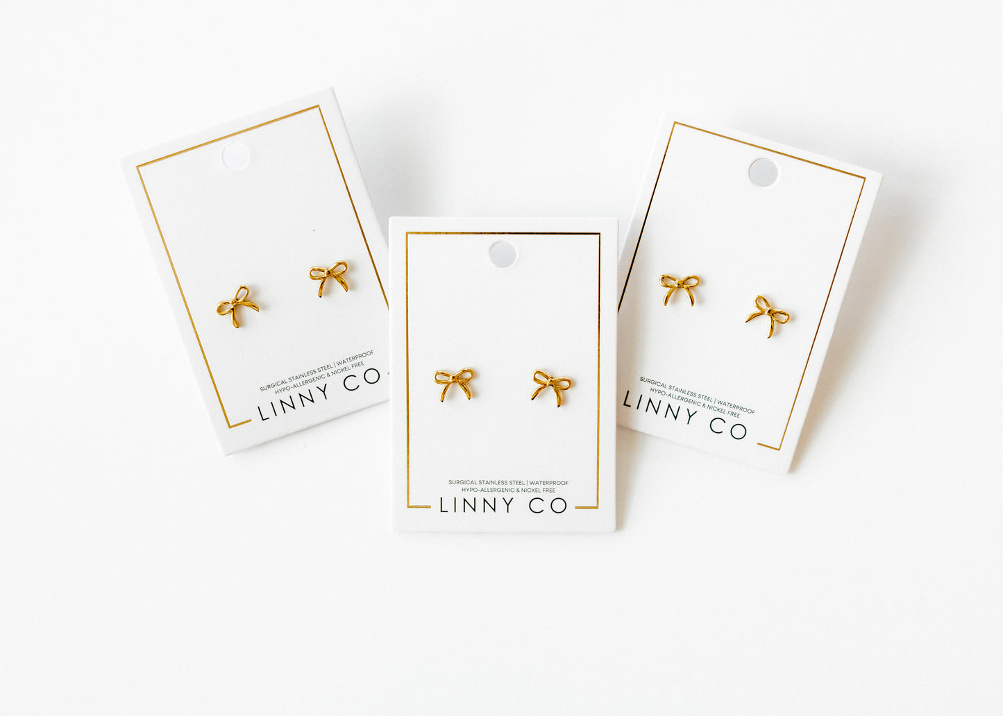 Screwback Stud Earrings - Sadie Bow Gold