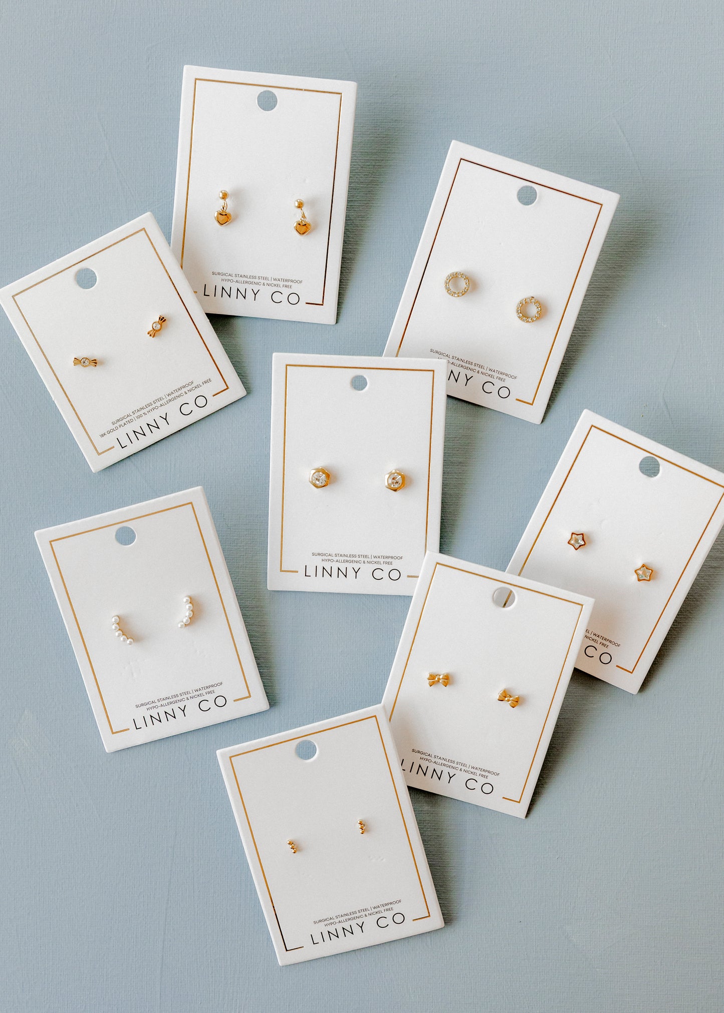 Screwback Stud Earrings - Addison Clear Gold