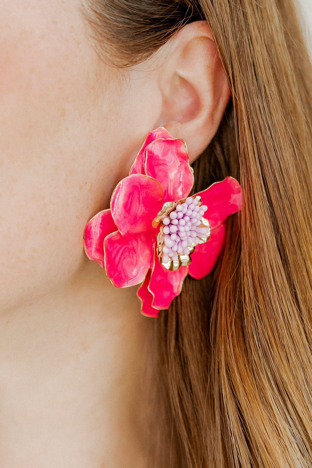 Blossom Statement Earrings - Pink
