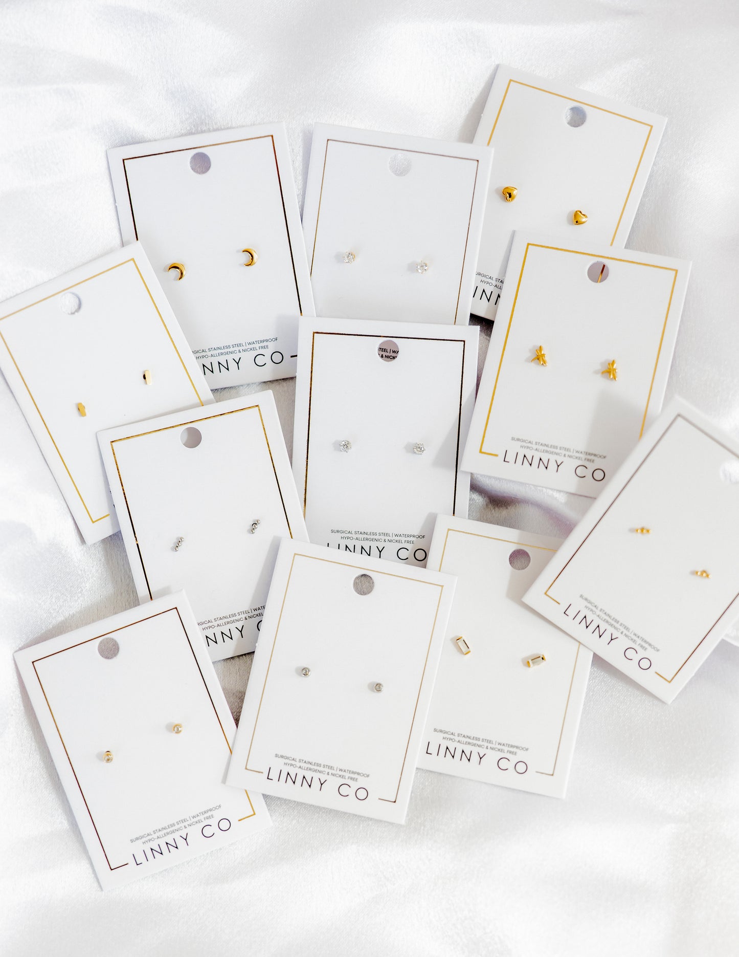Screwback Stud Earrings - Micro Cooper Clear Gold