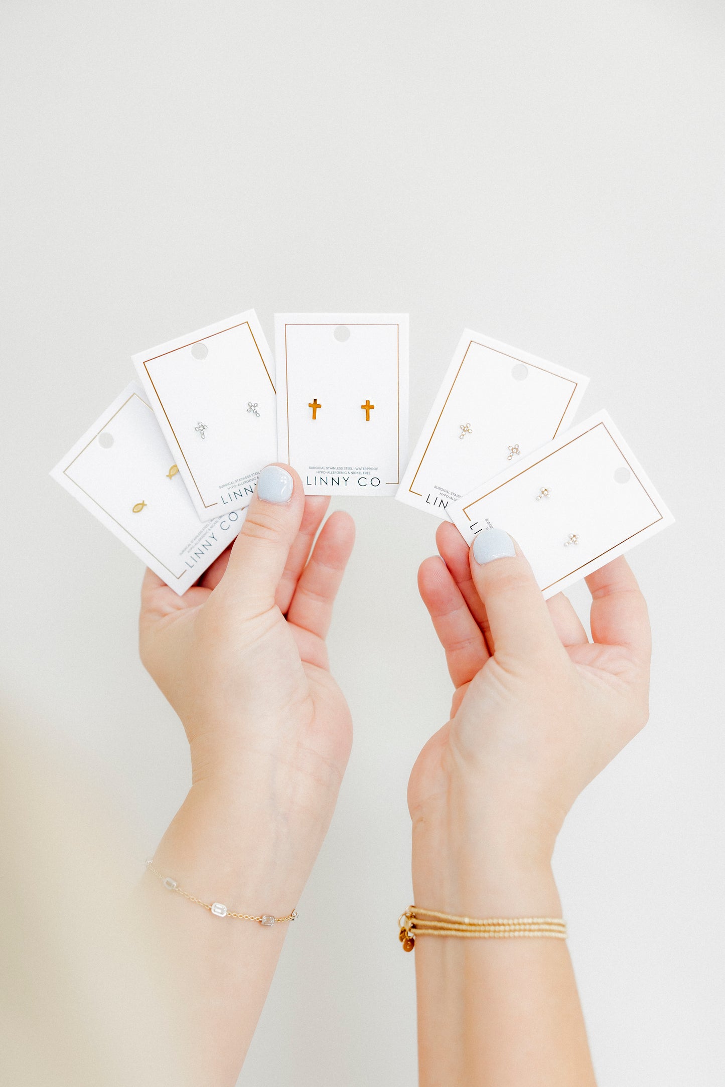 Screwback Stud Earrings - Catherine Cross Gold