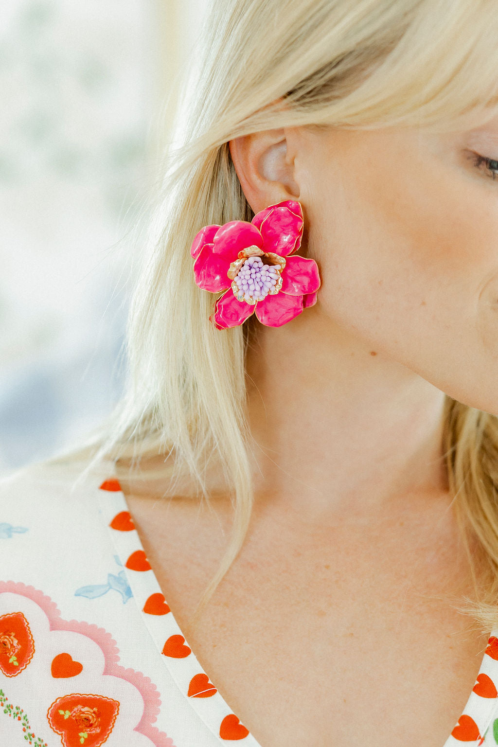 Blossom Statement Earrings - Pink