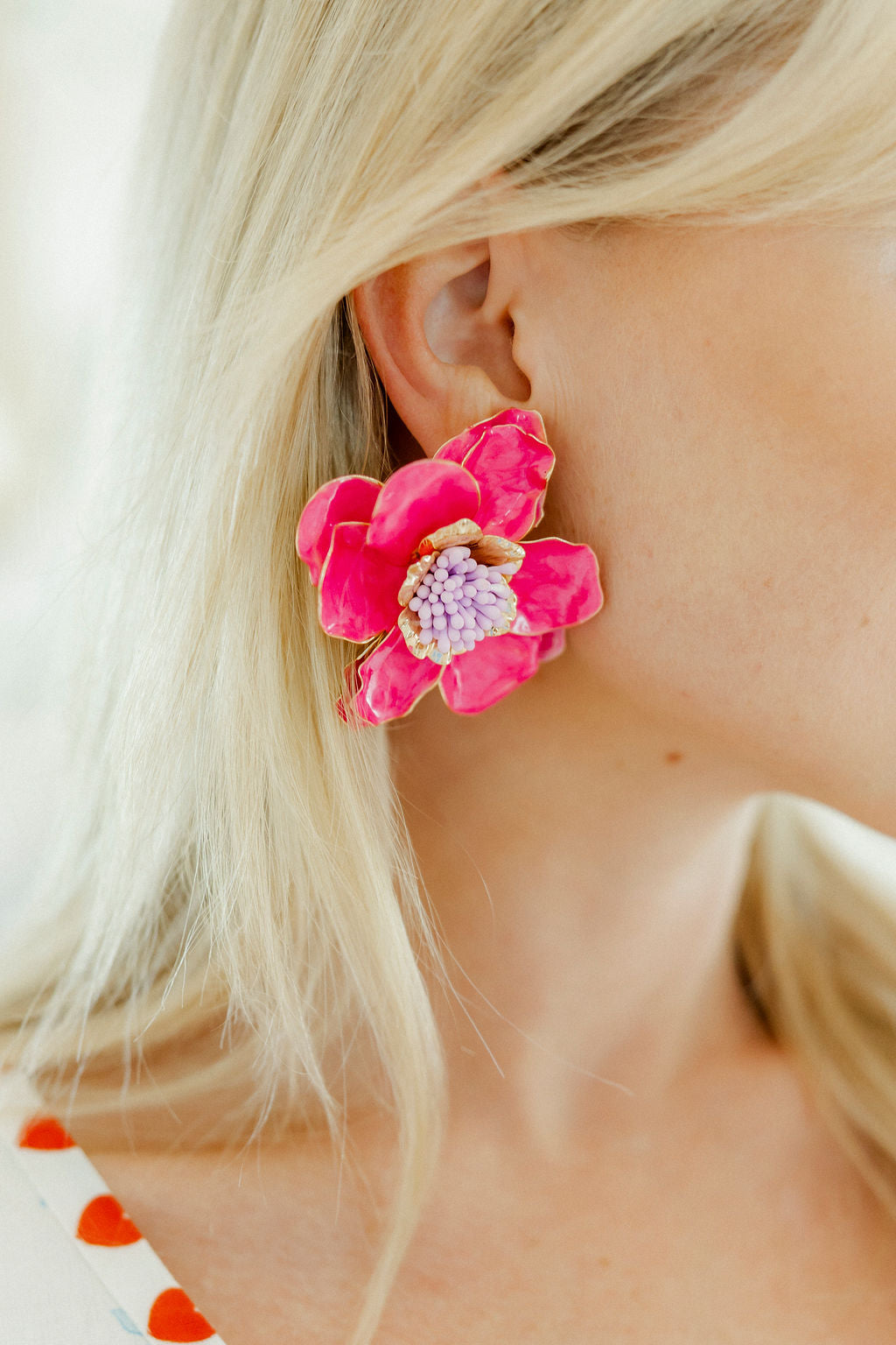 Blossom Statement Earrings - Pink