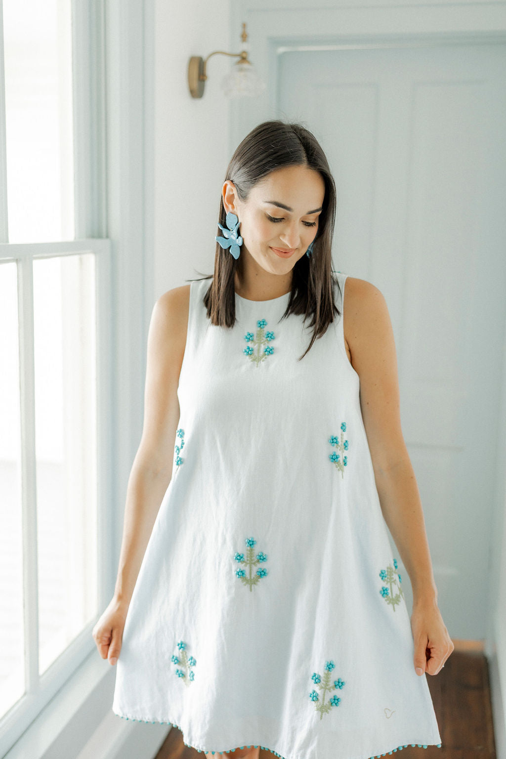 Flora Statement Earrings - Turquoise