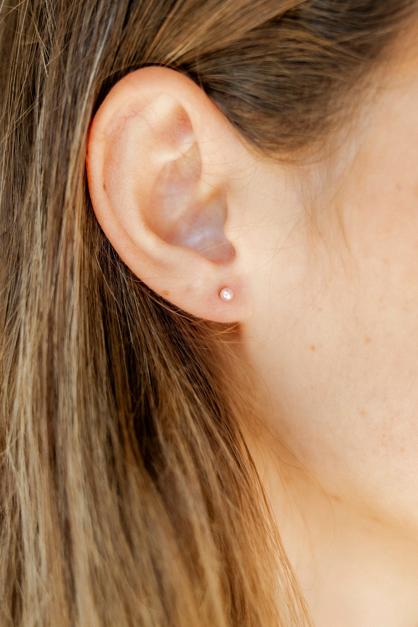 Screwback Stud Earrings - Payton Pearl Pink 3mm