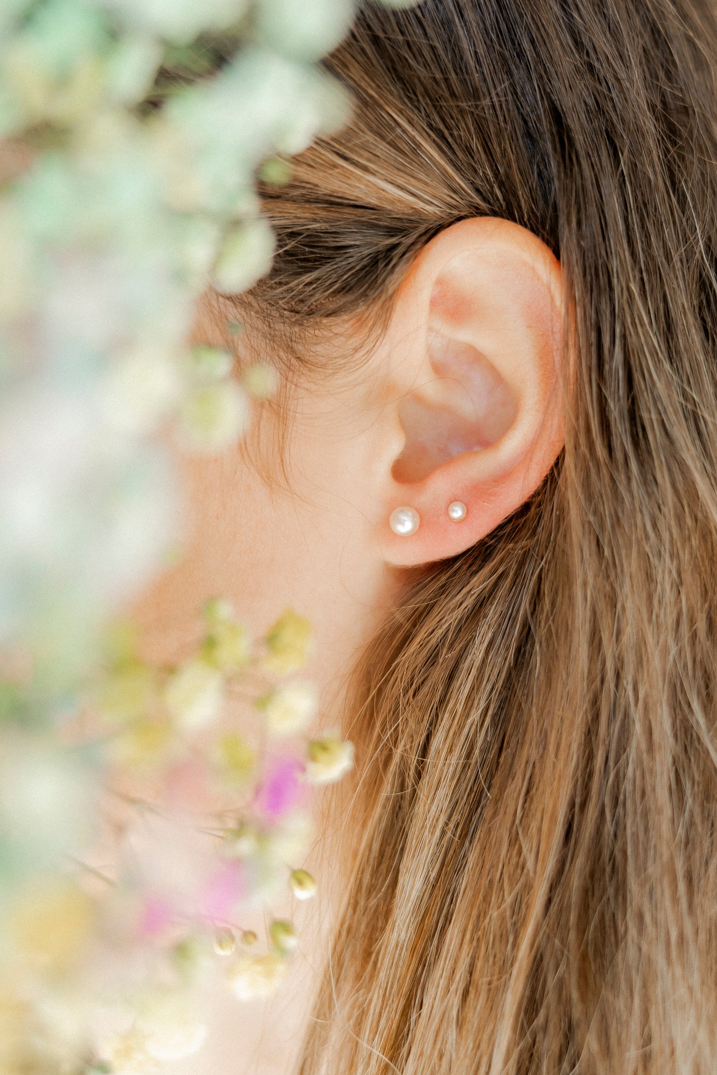 Screwback Stud Earrings - Payton Pearl Pink 3mm