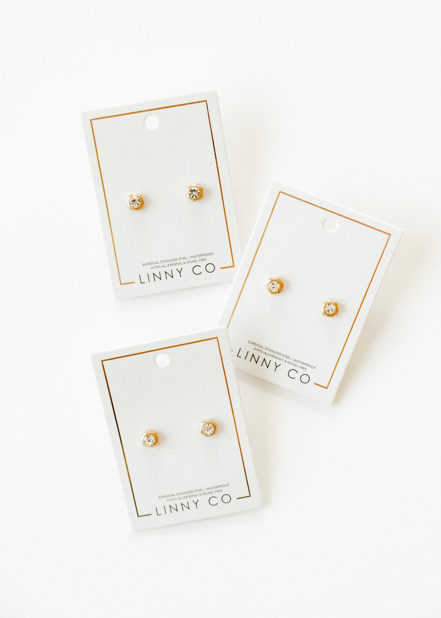 Screwback Stud Earrings - Addison Clear Gold