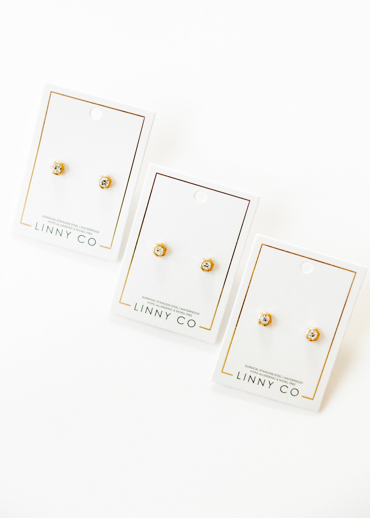 Screwback Stud Earrings - Addison Clear Gold