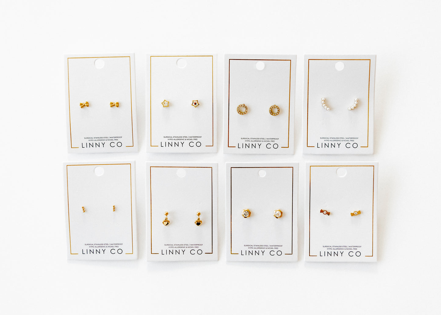 Screwback Stud Earrings - Addison Clear Gold