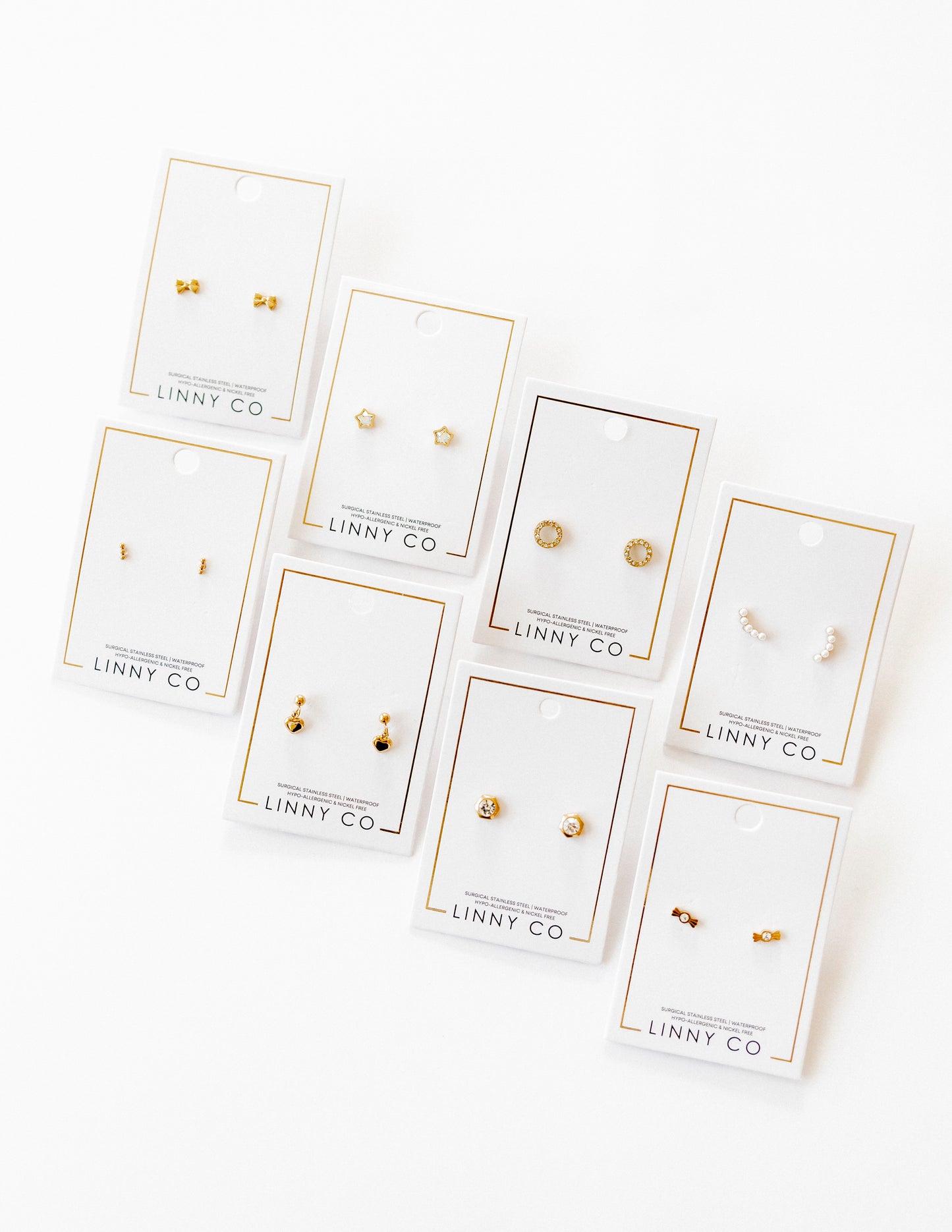 Screwback Stud Earrings - Addison Clear Gold