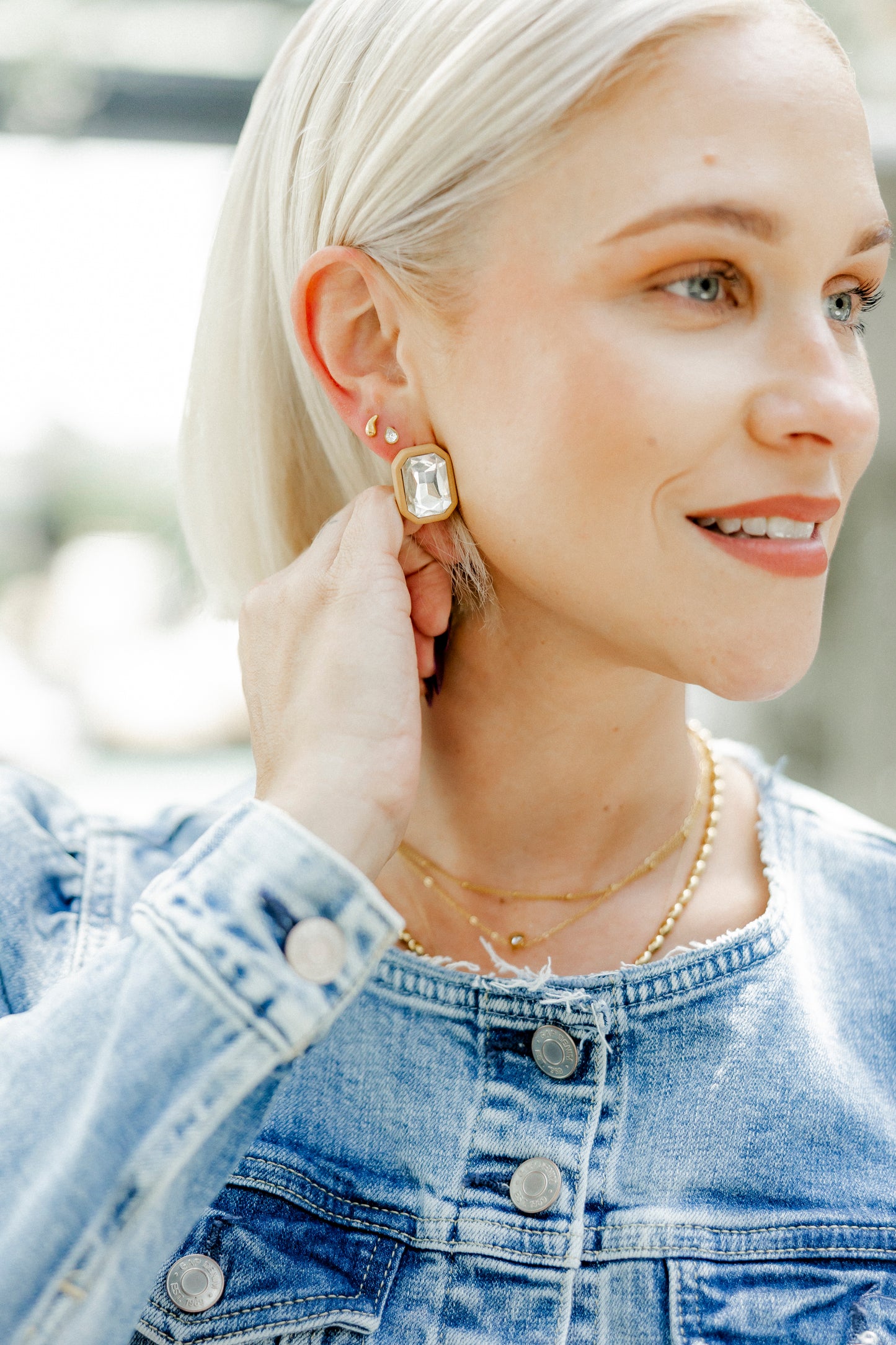 Eva Statement Earrings - Brown